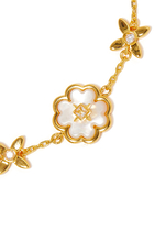 Heritage Bloom Line Bracelet, Plated Metal With Mother of Pearl & Cubic Zirconia
